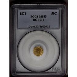 	1871 50C Liberty Round 50 Cents, BG-1011, R.2, MS63 PC 1871