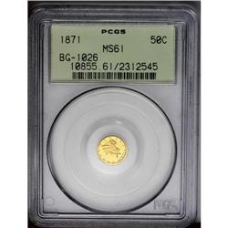 	1871 50C Liberty Round 50 Cents, BG-1026, Low R.4, MS6 1871