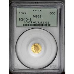 	1872 50C Indian Round 50 Cents, BG-1048, Low R.4, MS63 1872