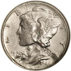 	Undated 10C S Mint Mercury Dime--Struck Through, Scrat Undated