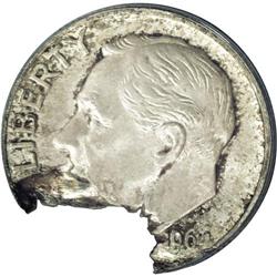 	1964-D 10C Roosevelt Dime--Ragged Clip--MS64 ANACS. Bl 1964-D