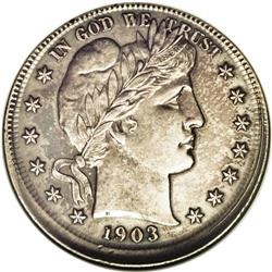 	1903 50C Barber Half--Broadstruck, Cleaned--ANACS. AU5 1903