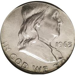 	1963-D 50C Franklin Half--Struck on 25C Planchet, Coun 1963-D