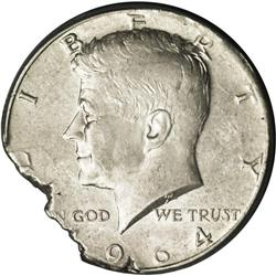 	1964 50C Kennedy Half--Ragged Clip--AU55 ANACS. Type T 1964