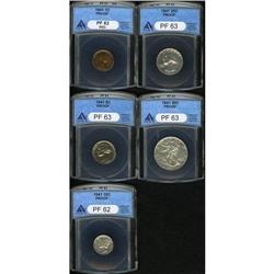 	1941 1C Proof Set PR62 to PR63 ANACS. The set includes 1941
