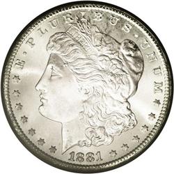 	1881-CC S$1 GSA Hoard MS66 NGC. Still housed in the bl 1881-CC