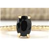 Image 1 : 1.00 CTW Natural Blue Sapphire Ring 18K Solid Yellow Gold