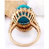 Image 3 : 8.54 CTW Natural Turquoise 14K Solid Rose Gold Diamond Ring