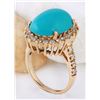Image 4 : 8.54 CTW Natural Turquoise 14K Solid Rose Gold Diamond Ring