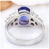 Image 3 : 3.01 CTW Natural Tanzanite 14K Solid White Gold Diamond Ring