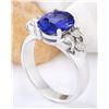 Image 4 : 3.01 CTW Natural Tanzanite 14K Solid White Gold Diamond Ring