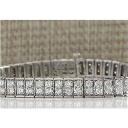 12 CTW Natural Diamond Bracelet In 14k Solid White Gold