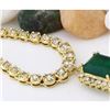 Image 5 : 13.80 CTW Natural Emerald 18K Solid Yellow Gold Diamond Necklace