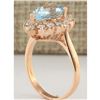 Image 3 : 2.31 CTW Natural Aquamarine And Diamond Ring In 18K Solid Rose Gold
