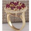 Image 3 : 4.93 CTW Natural Red Ruby And Diamond Ring 14K Solid Yellow Gold