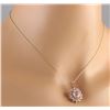 Image 4 : 4.79 CTW Natural Morganite And Diamond Pendant In 18K Solid Rose Gold