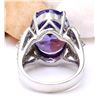 Image 3 : 12.62 CTW Natural Tanzanite 18K Solid White Gold Diamond Ring