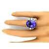 Image 5 : 12.62 CTW Natural Tanzanite 18K Solid White Gold Diamond Ring