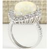 Image 3 : 4.93 CTW Natural Opal And Diamond Ring In18K White Gold