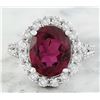 Image 1 : 5.98 CTW Rubelite 18K White Gold Diamond Ring