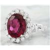 Image 2 : 5.98 CTW Rubelite 18K White Gold Diamond Ring