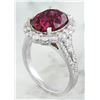Image 3 : 5.98 CTW Rubelite 18K White Gold Diamond Ring