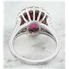Image 4 : 5.98 CTW Rubelite 18K White Gold Diamond Ring