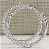 Image 2 : 4.86 CTW Natural Diamond Hoop Earrings 18K Solid White Gold