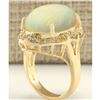 Image 3 : 10.50 CTW Natural Opal And Diamond Ring In 14K Yellow Gold