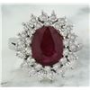 Image 1 : 3.54 CTW Ruby 18K White Gold Diamond Ring
