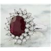 Image 2 : 3.54 CTW Ruby 18K White Gold Diamond Ring