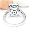 Image 3 : 3.26 CTW Natural Emerald 18K Solid White Gold Diamond Ring