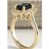 Image 3 : 2.93 CTW Natural Blue Sapphire And Diamond Ring 18K Solid Yellow Gold