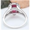 Image 4 : 2.13 CTW Natural Ruby 18K Solid White Gold Diamond Ring