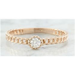 0.10 CTW Diamond 18K Rose Gold Solitaire Ring