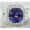 Image 1 : 10.70 CTW Tanzanite 18K White Gold Diamond Ring
