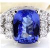 Image 1 : 3.40 CTW Natural Tanzanite 14K Solid White Gold Diamond Ring