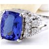 Image 2 : 3.40 CTW Natural Tanzanite 14K Solid White Gold Diamond Ring