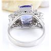 Image 3 : 3.40 CTW Natural Tanzanite 14K Solid White Gold Diamond Ring