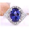 Image 1 : 5.82 CTW Natural Tanzanite 18K Solid White Gold Diamond Ring