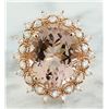 Image 1 : 6.01 CTW Morganite 18K Rose Gold Diamond Gold Ring