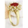 Image 4 : 2.15 CTW Natural Ruby 18K Solid Yellow Gold Diamond Ring