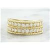 Image 1 : 0.66 CTW Two Row Diamond 18K Yellow Gold Ring