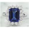 Image 1 : 5.06 CTW Tanzanite 14K White Gold Diamond Ring