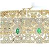 Image 1 : 7.63 CTW Natural Emerald 18K Solid Yellow Gold Diamond Bracelet