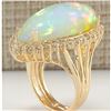 Image 3 : 19.42 CTW Natural Opal And Diamond Ring In 18K Yellow Gold