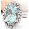 Image 2 : 15.86 CTW Natural Aquamarine 18K Solid White Gold Diamond Ring