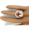 Image 5 : 13.50 CTW Natural Morganite 18K Solid White Gold Diamond Ring