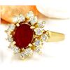 Image 2 : 2.15 CTW Natural Ruby 14K Solid Yellow Gold Diamond Ring