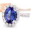 Image 2 : 4.94 CTW Natural Tanzanite 14K Solid White Gold Diamond Ring